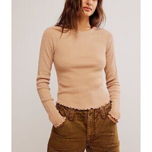 FREE PEOPLE We The Free Easy Does It Tee T-shirt Top/ Cuban Sand NEW!